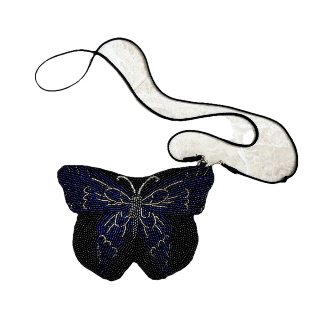 VTG Neiman Marcus Beaded Butterfly Bag Artsy Novelty Cocktail Party - Picture 2 of 6